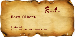 Rozs Albert névjegykártya